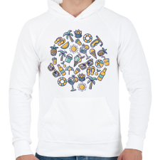 PRINTFASHION Nyaralás - Férfi kapucnis pulóver - Fehér férfi pulóver, kardigán