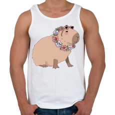 PRINTFASHION Nyaralós capybara - Férfi atléta - Fehér