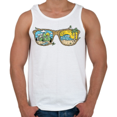 PRINTFASHION Nyaralós napszemüveg - Férfi atléta - Fehér
