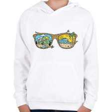PRINTFASHION Nyaralós napszemüveg - Gyerek kapucnis pulóver - Fehér gyerek pulóver, kardigán