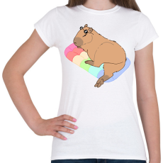 PRINTFASHION Nyári capybara - Női póló - Fehér