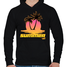 PRINTFASHION Nyári hangulat  - Férfi kapucnis pulóver - Fekete férfi pulóver, kardigán