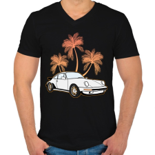 PRINTFASHION Nyári hangulat - Férfi V-nyakú póló - Fekete férfi póló