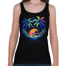 PRINTFASHION Nyári hangulat - Női atléta - Fekete női trikó