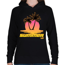 PRINTFASHION Nyári hangulat  - Női kapucnis pulóver - Fekete női pulóver, kardigán