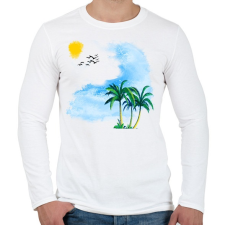 PRINTFASHION NYÁRI KÉP - Férfi hosszú ujjú póló - Fehér férfi póló