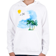 PRINTFASHION NYÁRI KÉP - Gyerek kapucnis pulóver - Fehér