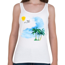 PRINTFASHION NYÁRI KÉP - Női atléta - Fehér női trikó