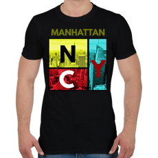 PRINTFASHION NYC MANHATTAN - Férfi póló - Fekete