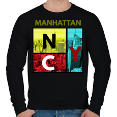 PRINTFASHION NYC MANHATTAN - Férfi pulóver - Fekete