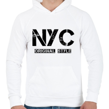 PRINTFASHION NYC ORIGINAL STYLE  - Férfi kapucnis pulóver - Fehér férfi pulóver, kardigán