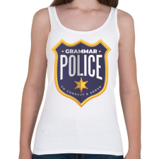 PRINTFASHION Nyelvtan rendőrség - Női atléta - Fehér női trikó