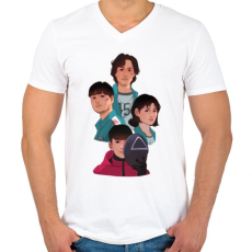 PRINTFASHION Nyerd meg az életed csapat! - Férfi V-nyakú póló - Fehér