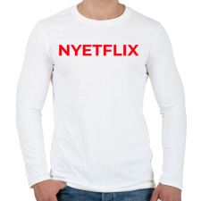 PRINTFASHION NYETFLIX - Férfi hosszú ujjú póló - Fehér férfi póló