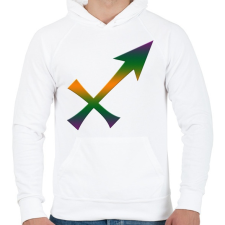 PRINTFASHION nyilas - Férfi kapucnis pulóver - Fehér férfi pulóver, kardigán