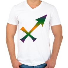 PRINTFASHION nyilas - Férfi V-nyakú póló - Fehér