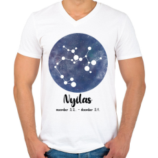 PRINTFASHION Nyilas - Férfi V-nyakú póló - Fehér