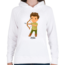 PRINTFASHION Nyilas - Női kapucnis pulóver - Fehér női pulóver, kardigán