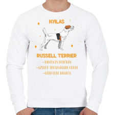 PRINTFASHION Nyilas - Russell terrier - Férfi pulóver - Fehér férfi pulóver, kardigán