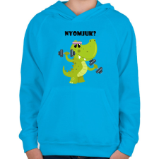 PRINTFASHION Nyomjuk - Gyerek kapucnis pulóver - Azúrkék gyerek pulóver, kardigán