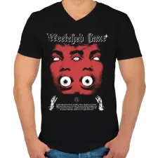 PRINTFASHION Nyomorult tekintet - Okkult Design - Férfi V-nyakú póló - Fekete férfi póló
