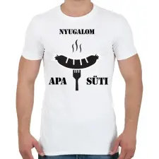 PRINTFASHION Nyugalom! Apa süti - Férfi póló - Fehér férfi póló