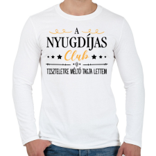 PRINTFASHION Nyugdíjas Club - Férfi hosszú ujjú póló - Fehér férfi póló
