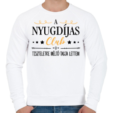 PRINTFASHION Nyugdíjas Club - Férfi pulóver - Fehér