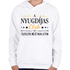 PRINTFASHION Nyugdíjas Club - Gyerek kapucnis pulóver - Fehér