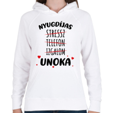 PRINTFASHION Nyugdíjas - Unoka - Női kapucnis pulóver - Fehér női pulóver, kardigán