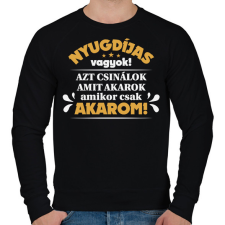 PRINTFASHION Nyugdíjas vagyok! - Férfi pulóver - Fekete férfi pulóver, kardigán