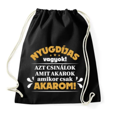 PRINTFASHION Nyugdíjas vagyok! - Sportzsák, Tornazsák - Fekete tornazsák