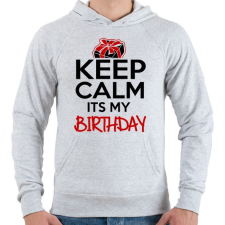 PRINTFASHION Nyugi, ez az én születésnapom - Férfi kapucnis pulóver - Sport szürke férfi pulóver, kardigán