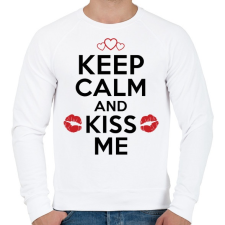 PRINTFASHION Nyugodj le és csókolj meg - Férfi pulóver - Fehér férfi pulóver, kardigán
