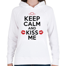 PRINTFASHION Nyugodj le és csókolj meg - Női kapucnis pulóver - Fehér női pulóver, kardigán