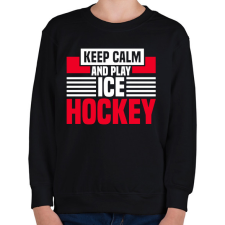 PRINTFASHION Nyugodj le és Jégkorongozz - Gyerek pulóver - Fekete gyerek pulóver, kardigán