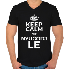 PRINTFASHION NYUGODJ LE - Férfi V-nyakú póló - Fekete férfi póló