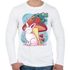 PRINTFASHION Nyúl és béka - Férfi hosszú ujjú póló - Fehér