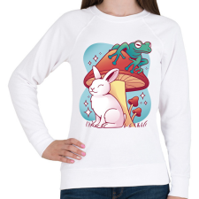 PRINTFASHION Nyúl és béka - Női pulóver - Fehér női pulóver, kardigán