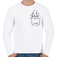 PRINTFASHION Nyúl zsebben - Férfi pulóver - Fehér