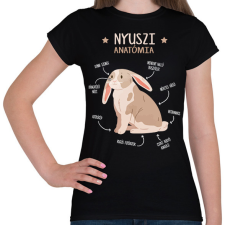 PRINTFASHION Nyuszi anatómia - Női póló - Fekete női póló