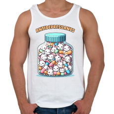 PRINTFASHION Nyuszi antidepresszáns - Férfi atléta - Fehér