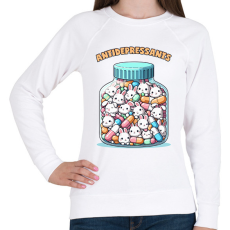 PRINTFASHION Nyuszi antidepresszáns - Női pulóver - Fehér