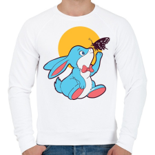 PRINTFASHION Nyuszi és pillangó - Férfi pulóver - Fehér férfi pulóver, kardigán