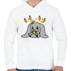 PRINTFASHION nyuszi - Férfi kapucnis pulóver - Fehér