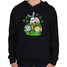 PRINTFASHION Nyuszi  - Gyerek kapucnis pulóver - Fekete