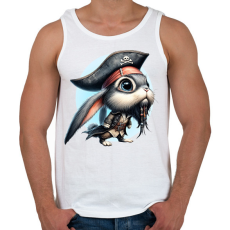 PRINTFASHION Nyuszi Jack Sparrow kapitány jelmezben - Férfi atléta - Fehér