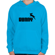 PRINTFASHION Nyuszi logó - Gyerek kapucnis pulóver - Azúrkék