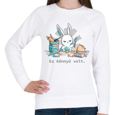 PRINTFASHION Nyuszi sütit készít - könnyű volt_ - Női pulóver - Fehér