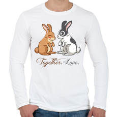 PRINTFASHION Nyuszi szerelem - Férfi hosszú ujjú póló - Fehér